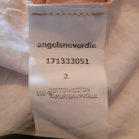 ANGELS NEVER DIE peach FISHNET long sleeve detailed top size 2 EU.  NEW - Picture 3 of 10